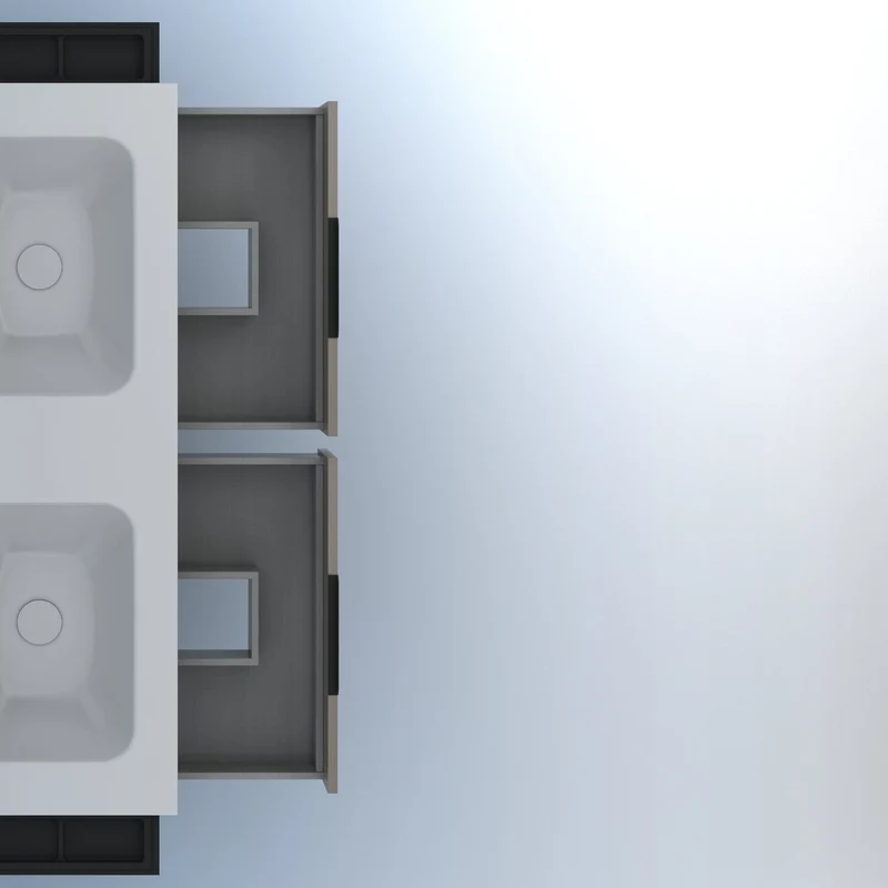 Mueble lavabo KEIKO. Opción Blanco, Gris y Fumé