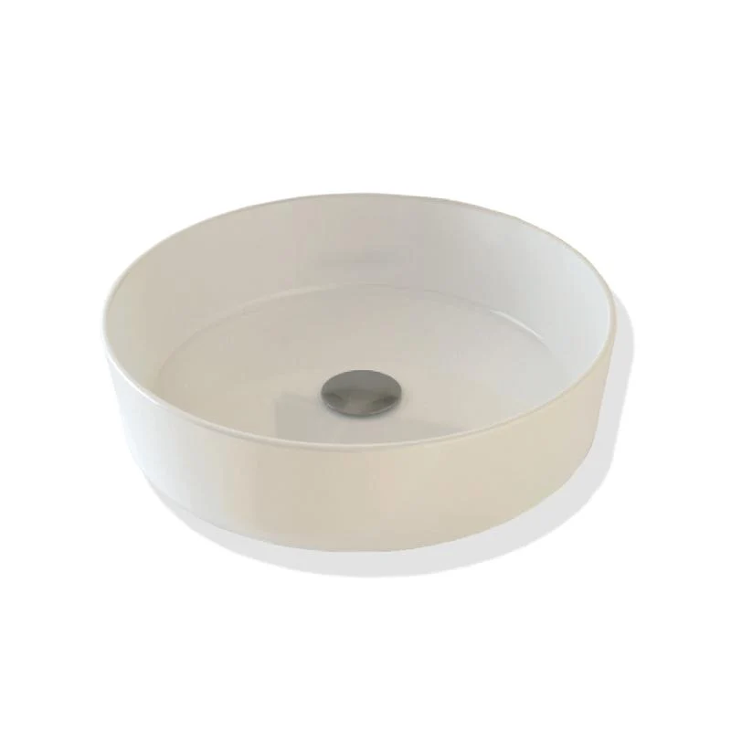 Lavabo blanco brillante sobre encimera cerámico CALKINI