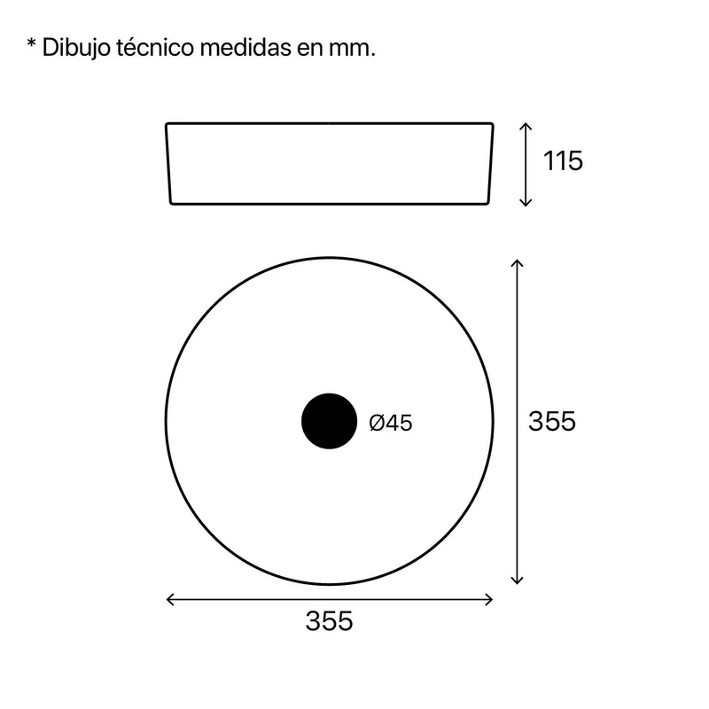 Lavabo blanco brillante sobre encimera cerámico CALKINI
