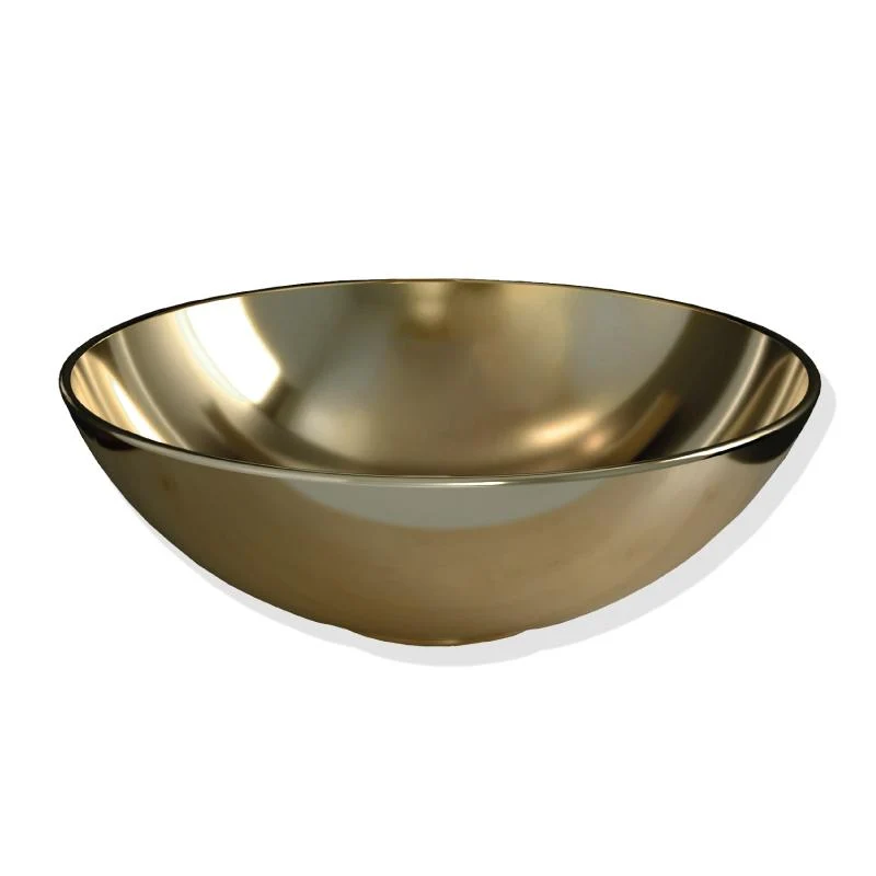 Lavabo dorado brillante sobre encimera cerámico TULUM Ø40 CM