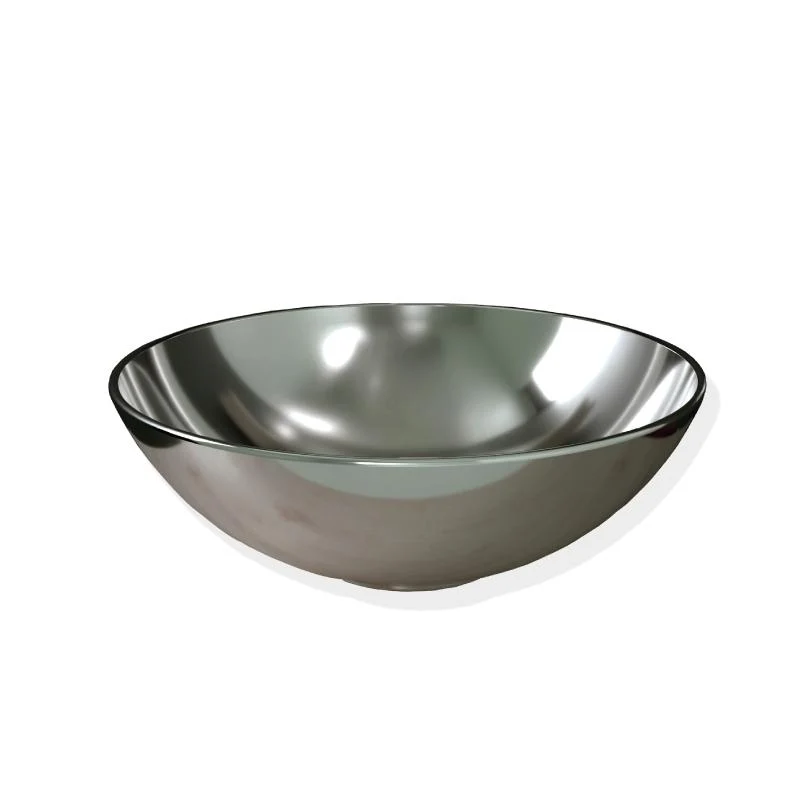 Lavabo plata brillante sobre encimera cerámico TULUM Ø40 CM