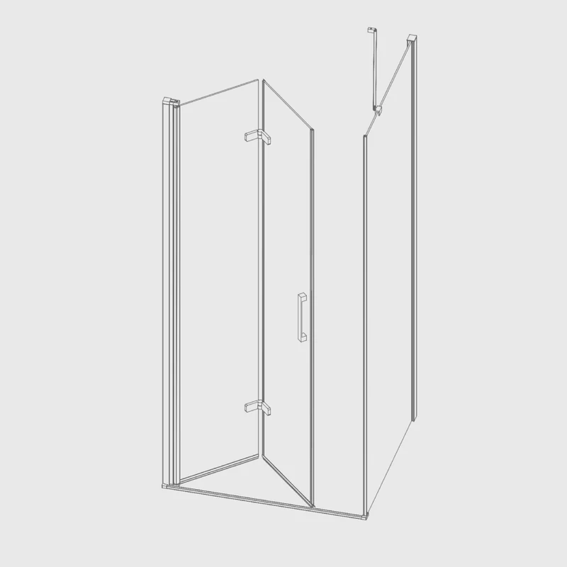 Mampara de ducha frontal + Puerta Plegable NARDI