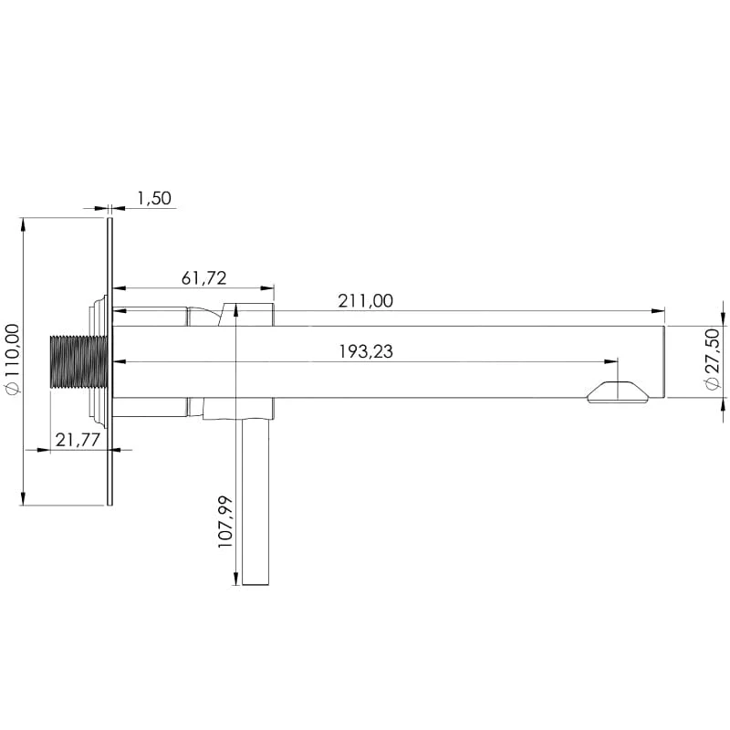 Grifo monomando lavabo empotrado MILTON Negro