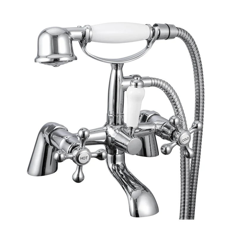 Grifo bimando retro sobre SUELO bañera/ducha VICTORIA