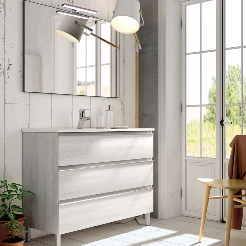 Meuble de salle de bain 70cm simple vasque - 3 tiroirs - PALMA