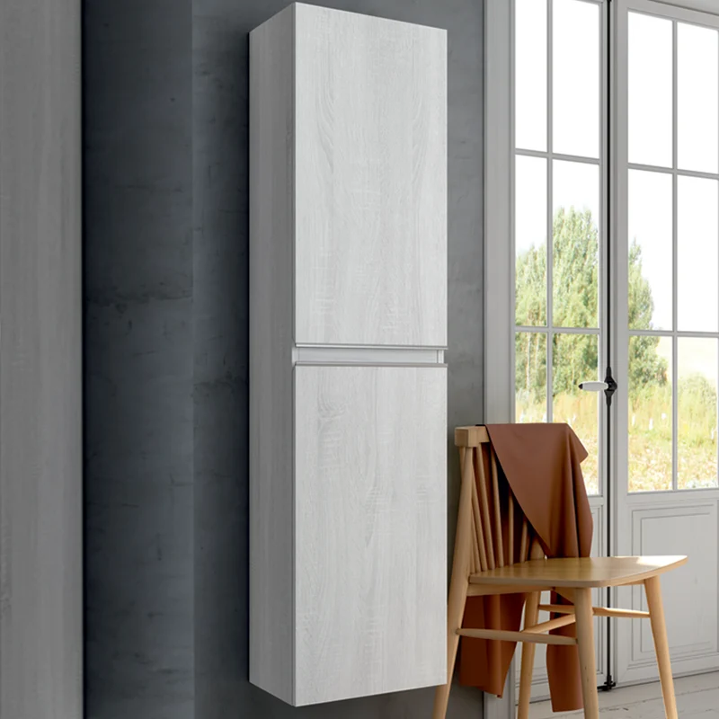 Ensemble meuble de salle de bain 120cm vasque déportée + colonne de rangement - OLYMPE