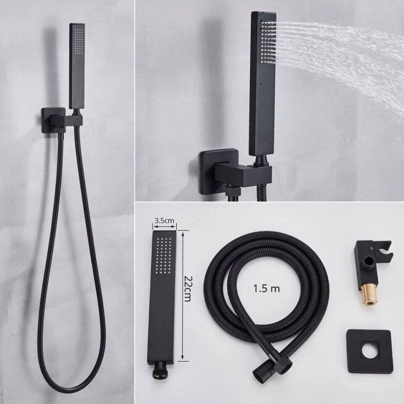 Conjunto de ducha empotrada monomando a pared TILSO negro mate