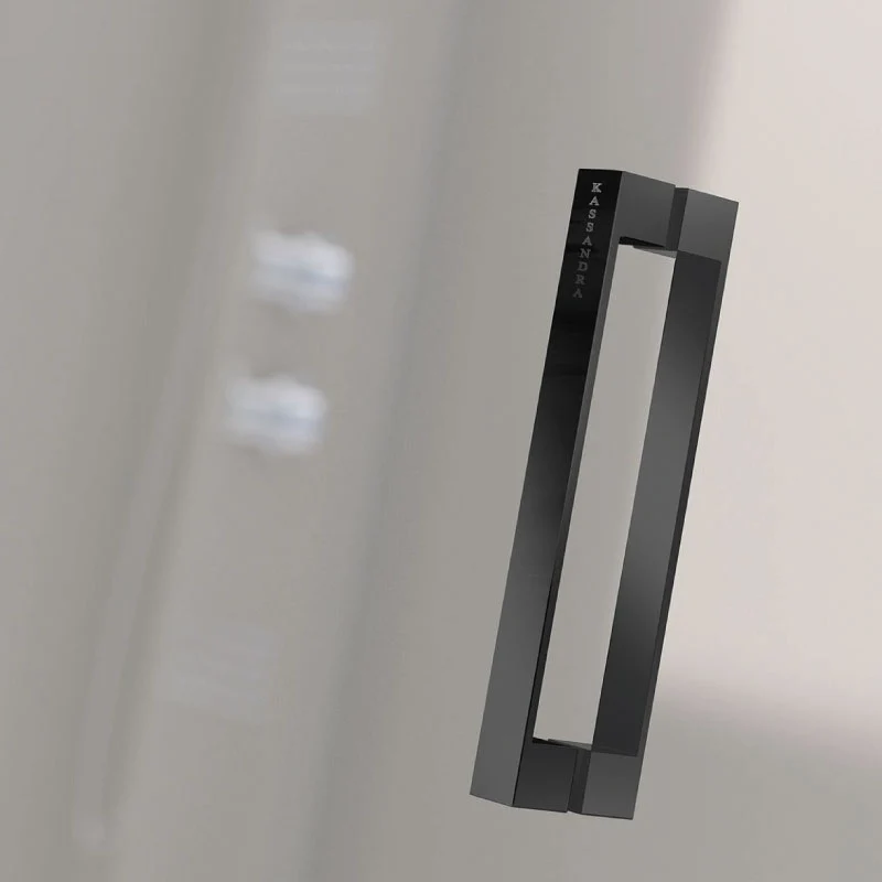 Mampara de ducha frontal + Puerta Corredera GLASÉ perfil Negro mate