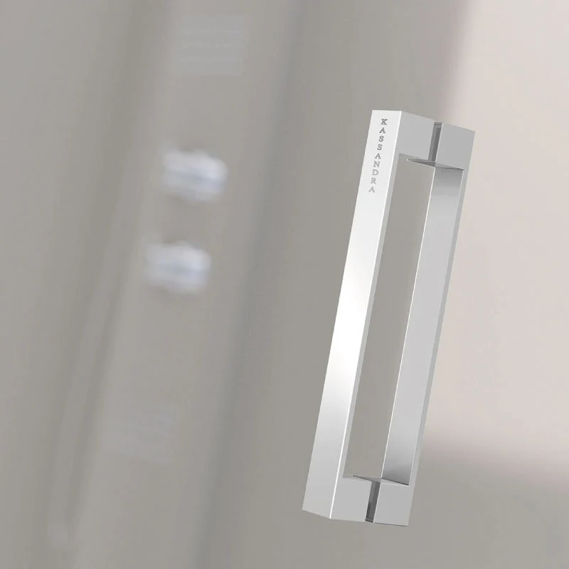 Mampara de ducha frontal + Puerta Corredera GLASÉ perfil Blanco