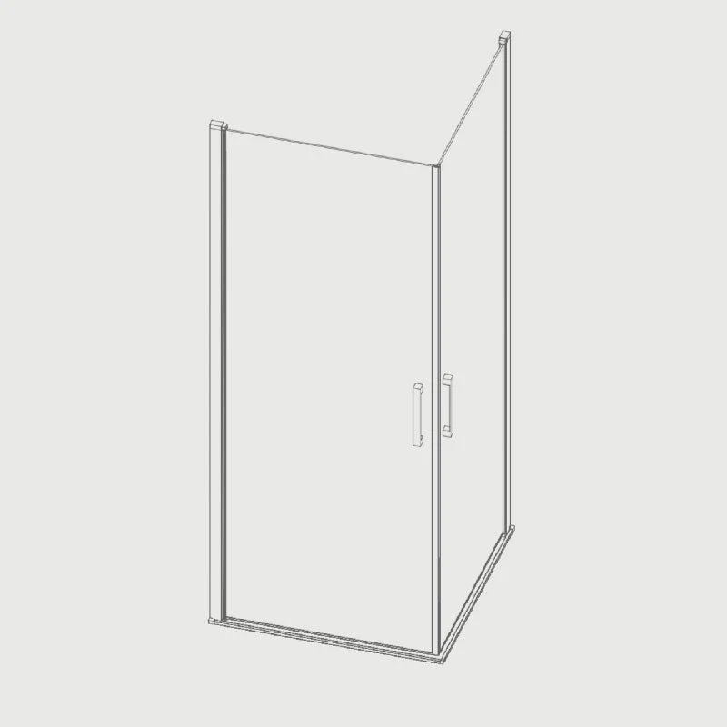 Mampara de ducha esquina 2 Puertas Abatibles NARDI perfil negro mate