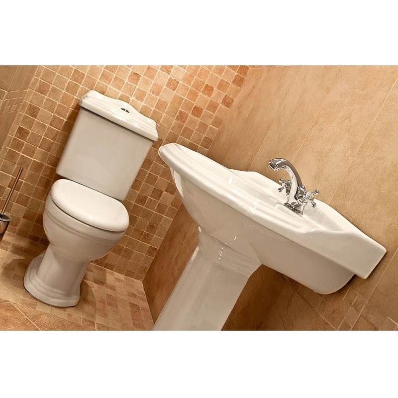 Lavabo de pedestal de cerámica retro ABERY de 58 cm