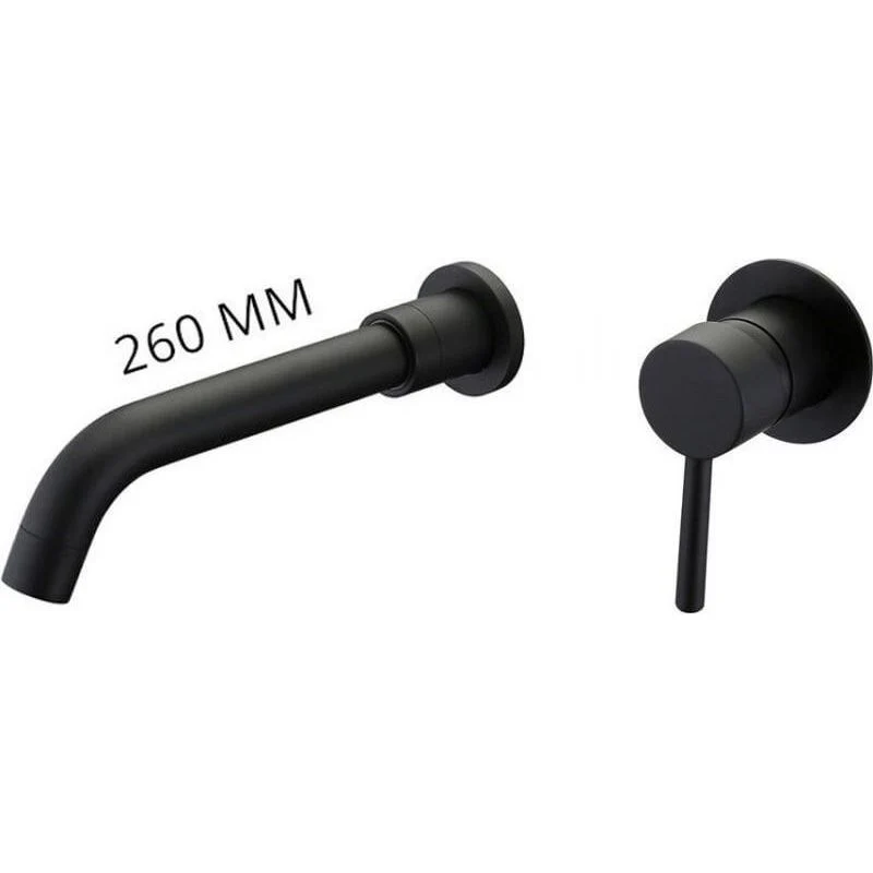 Grifo lavabo largo empotrado monomando CAIMAN negro largo