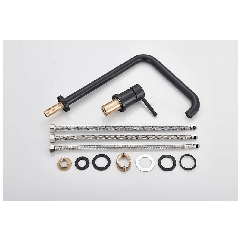 Grifo lavabo alto encastrado monomando giratorio ORUNE negro mate