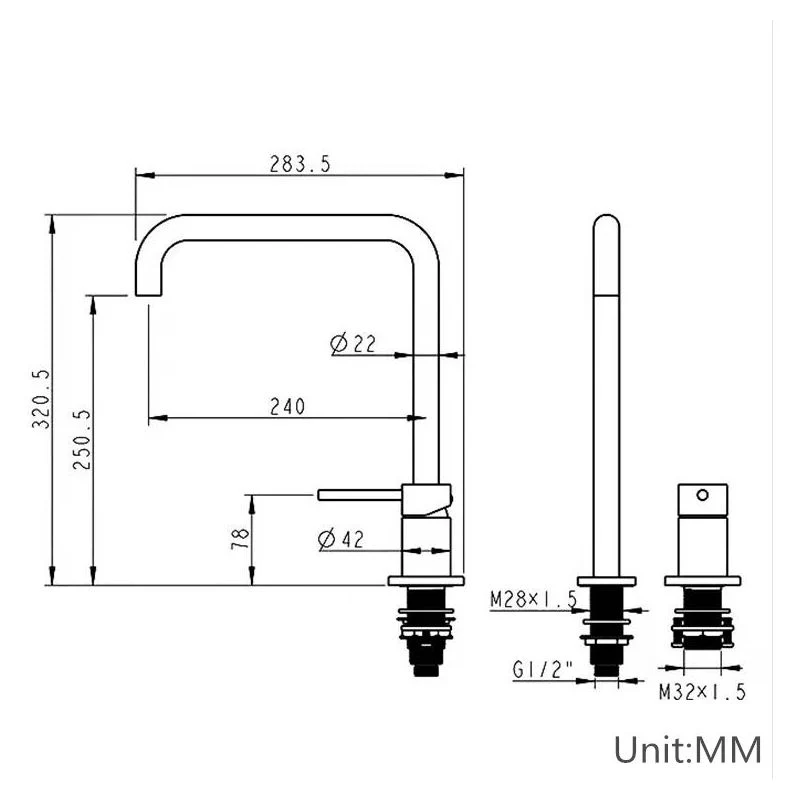 Grifo lavabo alto encastrado monomando giratorio ORUNE negro mate