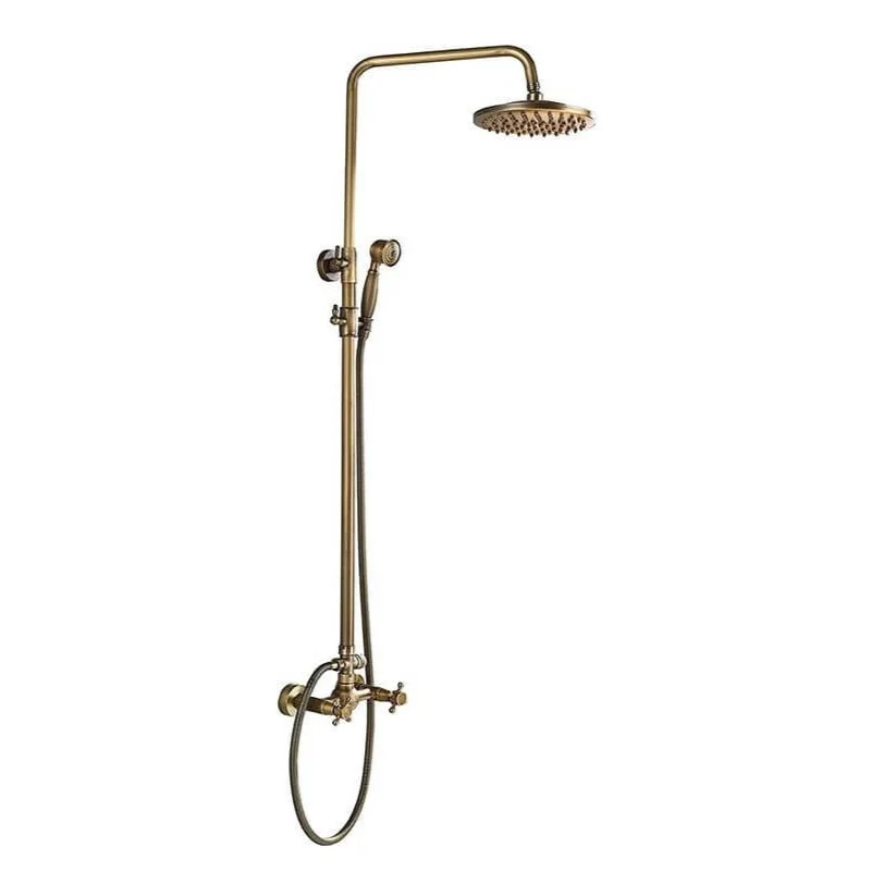 Columna de ducha bimando retro AGNES dorado envejecido