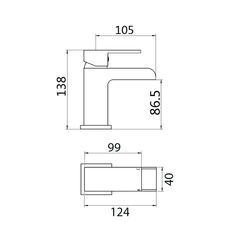 Grifo monomando para lavabo cascada TANO