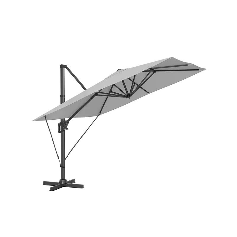 Sombrilla de Jardín Parasol Excéntrico Giratorio 360° Inclinación Ajustable