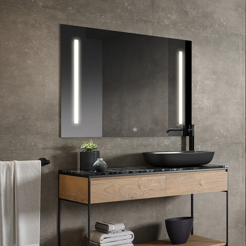 Miroir éclairage LED de salle de bain DEKA avec interrupteur tactile et anti-buée - 100x80cm