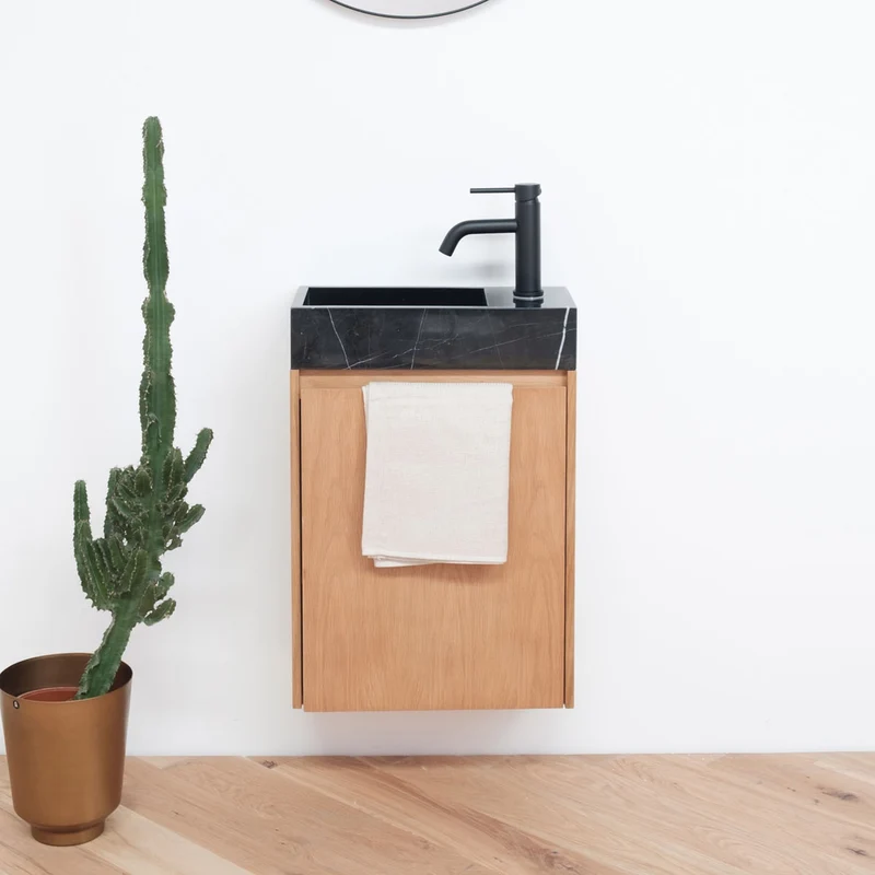 Mueble de baño Krabi Roble - Mármol Negro