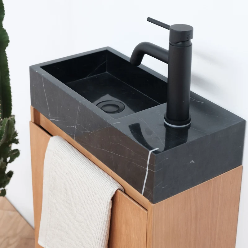 Mueble de baño Krabi Roble - Mármol Negro