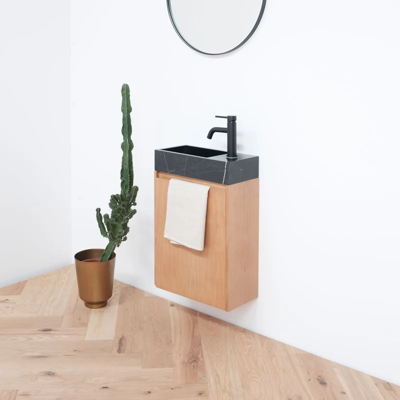 Mueble de baño Krabi Roble - Mármol Negro