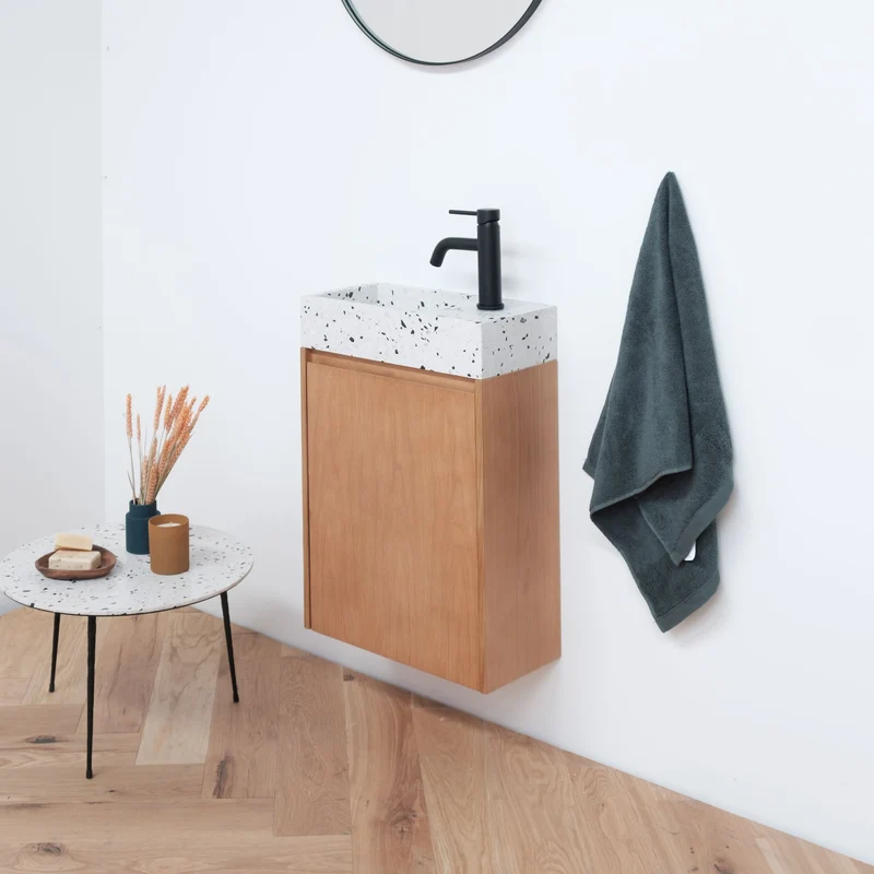 Lavamanos Krabi Inodoro Roble - Terrazo Blanco