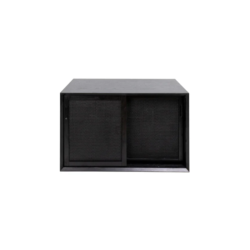 Mueble de baño minimalista - Ratán negro - Nestor - 80 cm