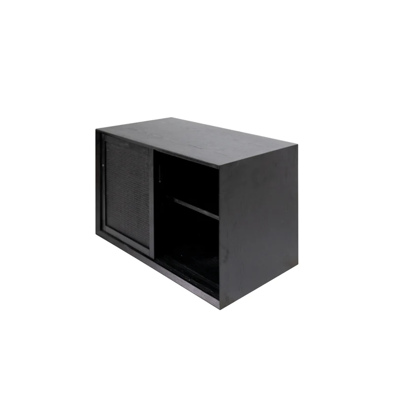 Mueble de baño minimalista - Ratán negro - Nestor - 80 cm