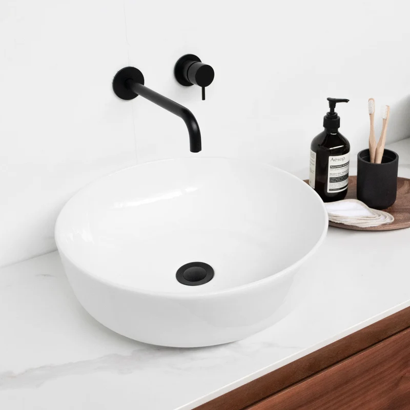 Mueble de baño - Nogal Ann - Cerámica blanca - Lavabo Alexis II - 150 cm