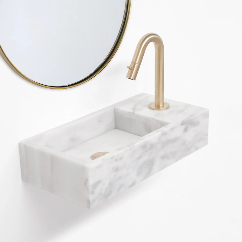 Lavamanos Porto Marble - Mármol Blanco - Derecha