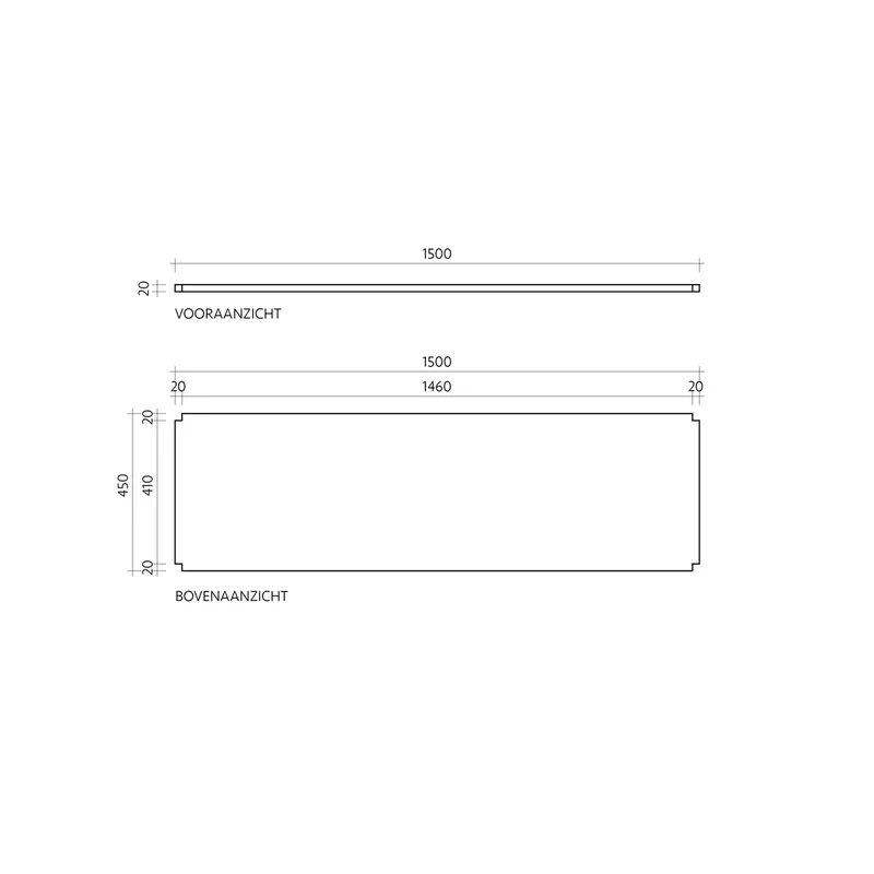 Placa base Gustaaf - Terrazo blanco - 150cm