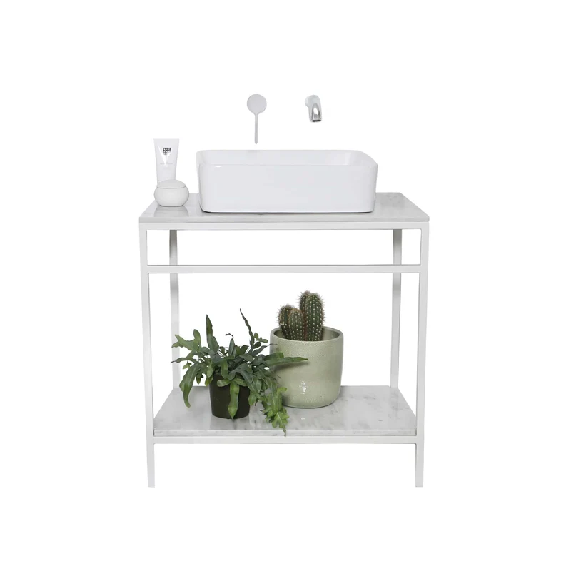 Placa base de mármol Gustaaf - Blanco - 80 cm