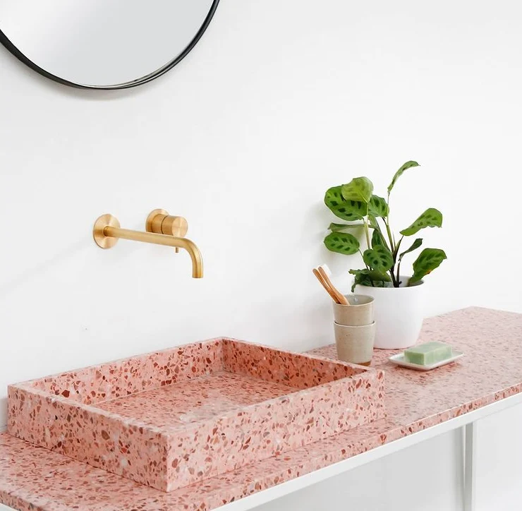 Lavabo de Terrazo Rosa - George