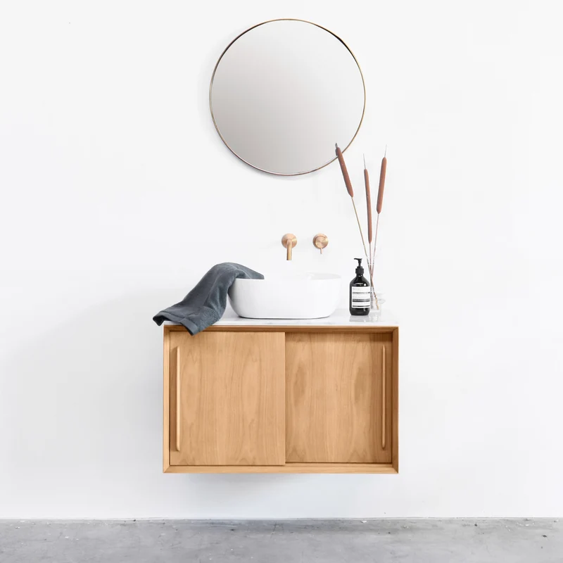 Mueble de baño escandinavo Nestor - Roble - 80 cm