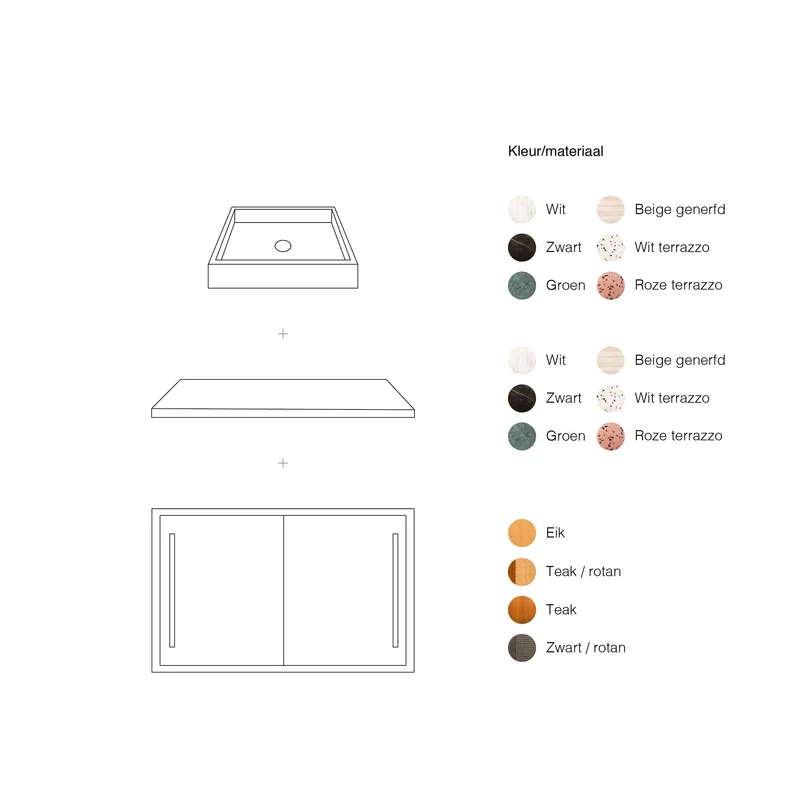 Mueble de baño escandinavo Nestor - Roble - 80 cm