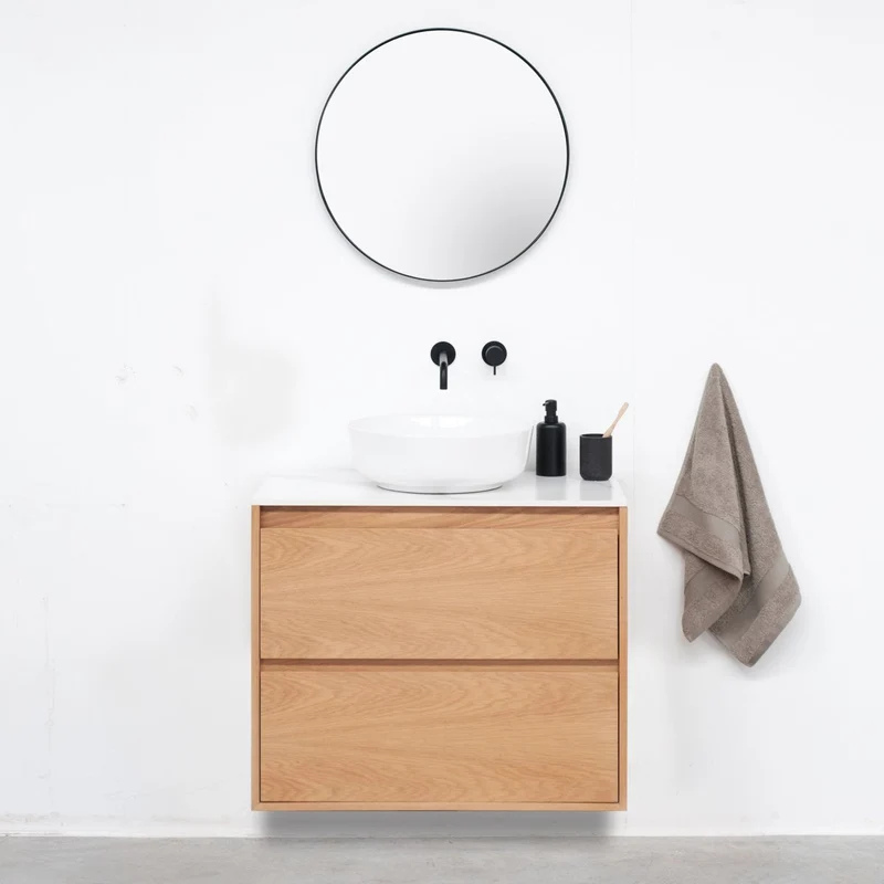 Mueble de baño escandinavo ANN - 80 cm - Roble