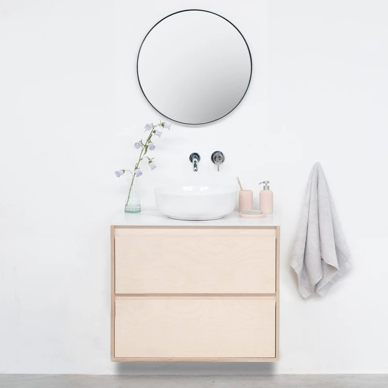 Mueble de baño escandinavo ANN - 80 cm - Abedul