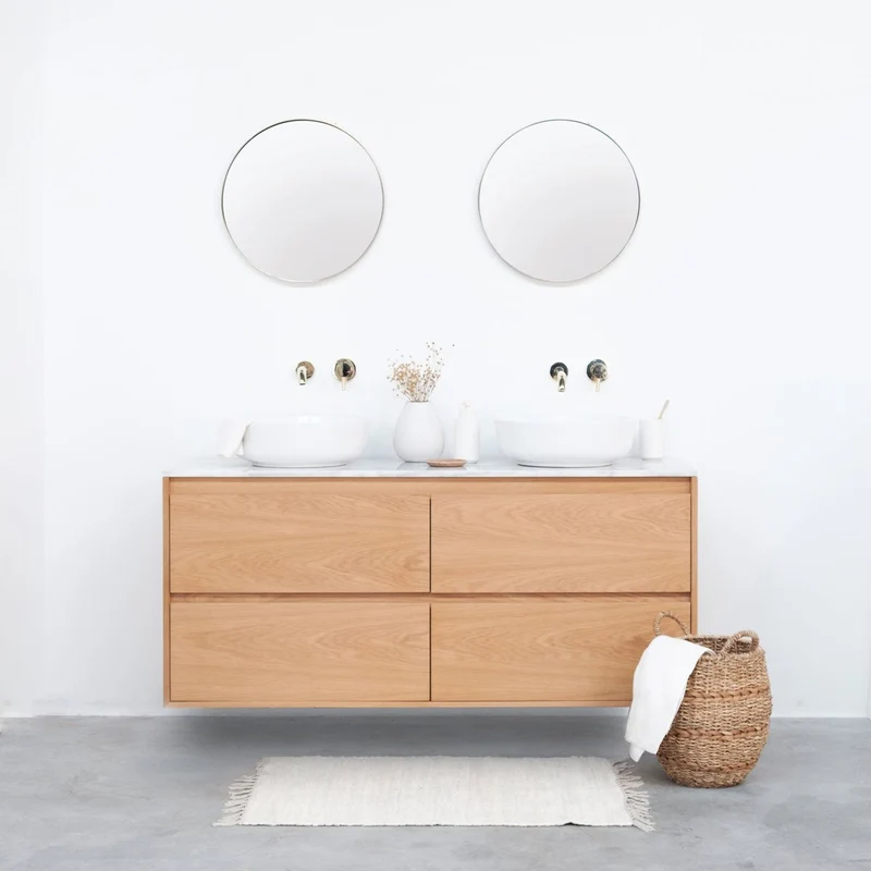 Mueble de baño escandinavo ANN - 150 cm - Roble