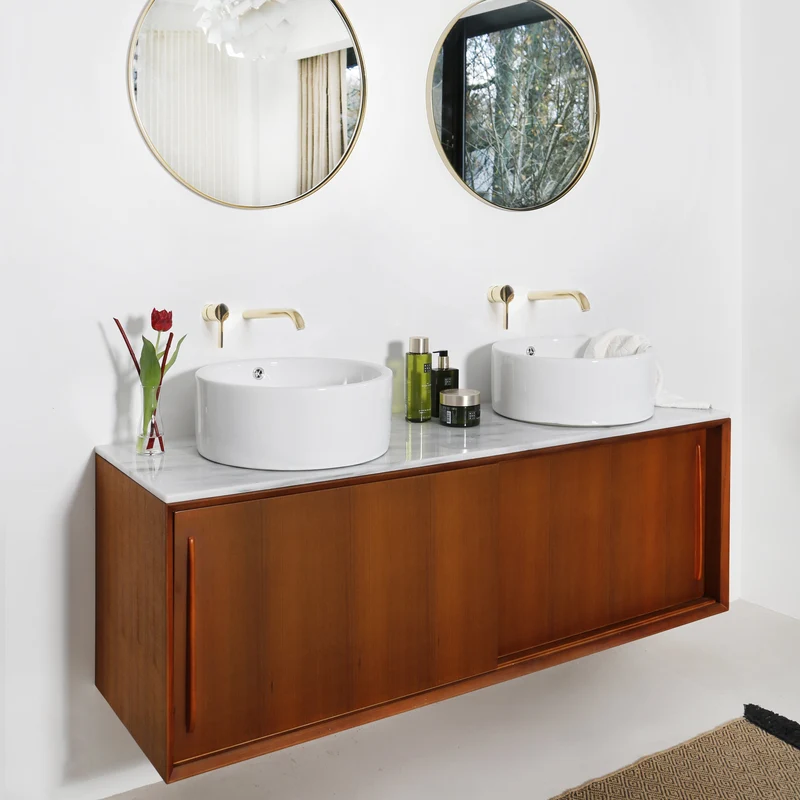Mueble de baño Vintage Nestor - Teca - 150 cm