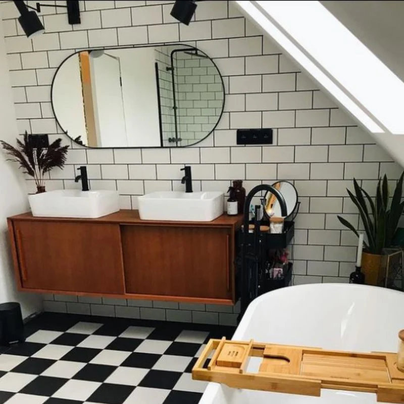 Mueble de baño Vintage Nestor - Teca - 150 cm