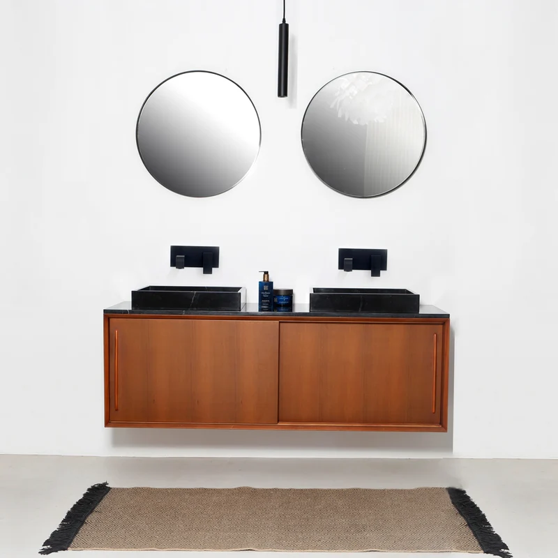 Mueble de baño Vintage Nestor - Teca - 150 cm