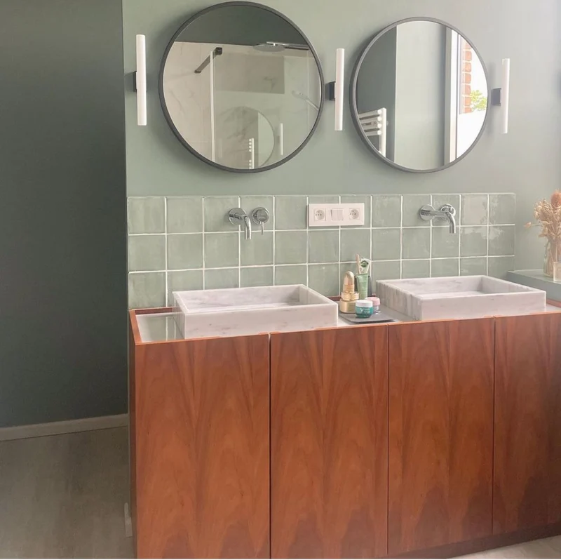 Mueble de baño Mid-Century Felix - Nogal - 154 cm