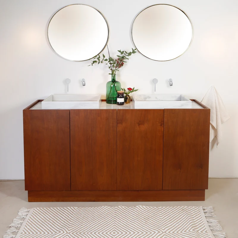 Mueble de baño Mid-Century Felix - Nogal - 154 cm