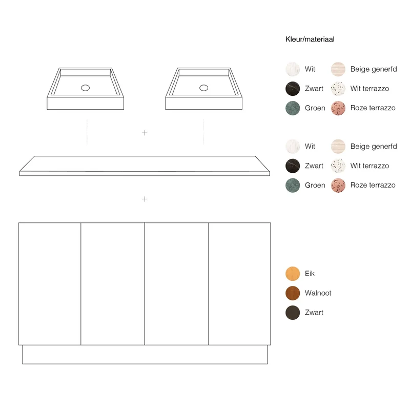 Mueble de baño escandinavo Felix - Roble negro - 154 cm