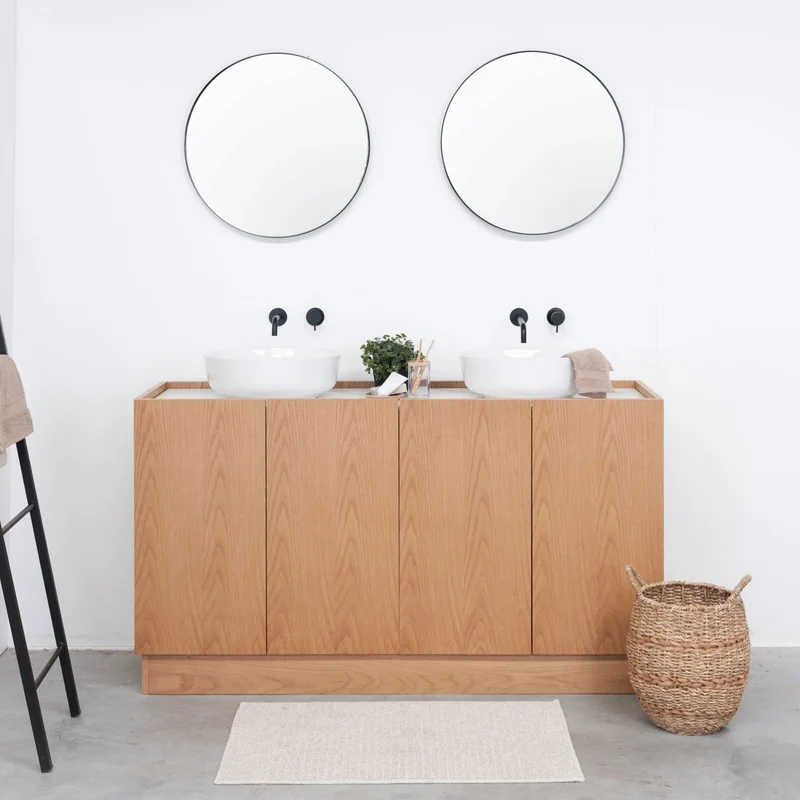 Mueble de baño escandinavo Felix - Roble - 154 cm