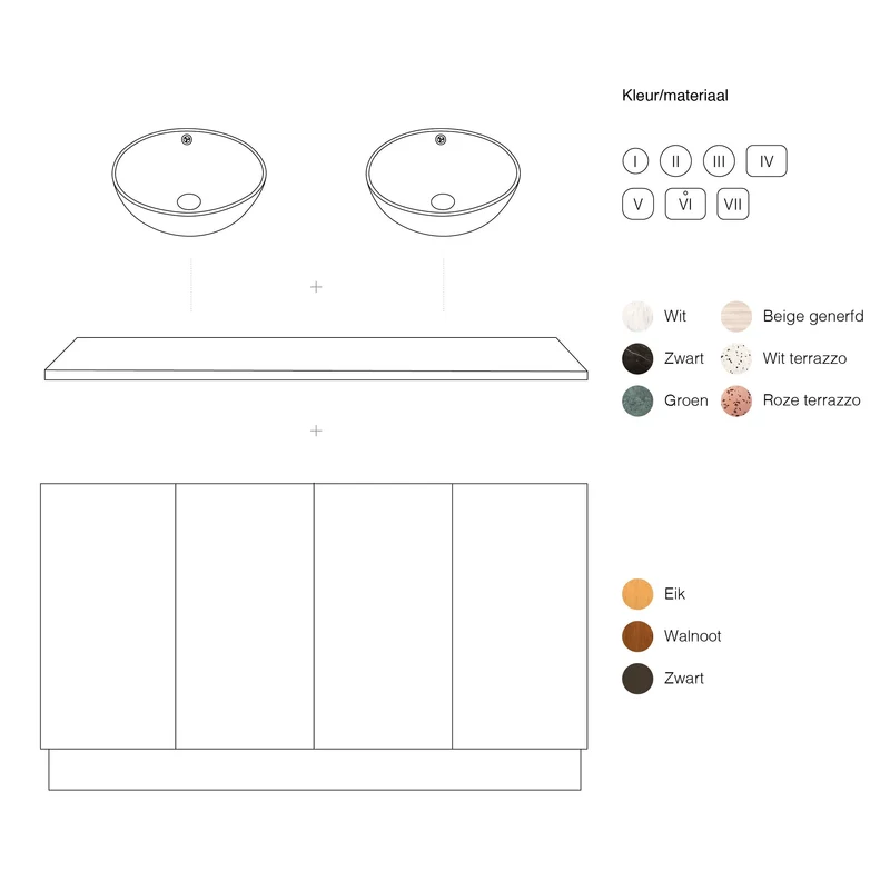 Mueble de baño escandinavo Felix - Roble - 154 cm