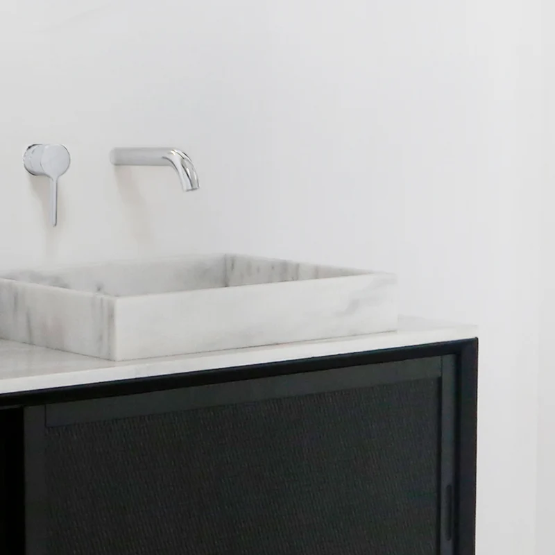 Mueble de baño - Ratán negro - Nestor - 150 cm