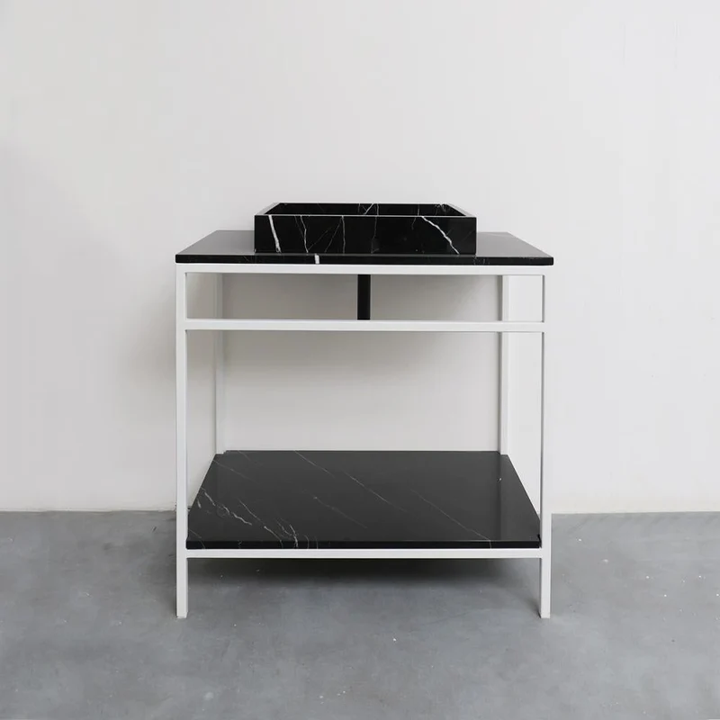 Placa base de mármol negro Gustaaf - Negro - 80cm
