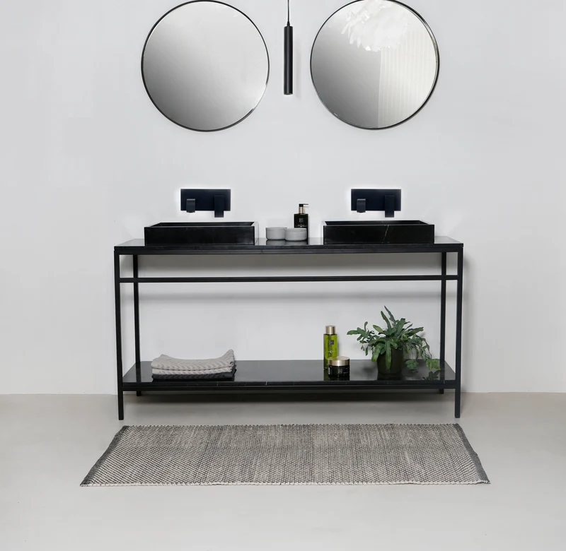 Placa base Gustaaf - Mármol negro - 150cm