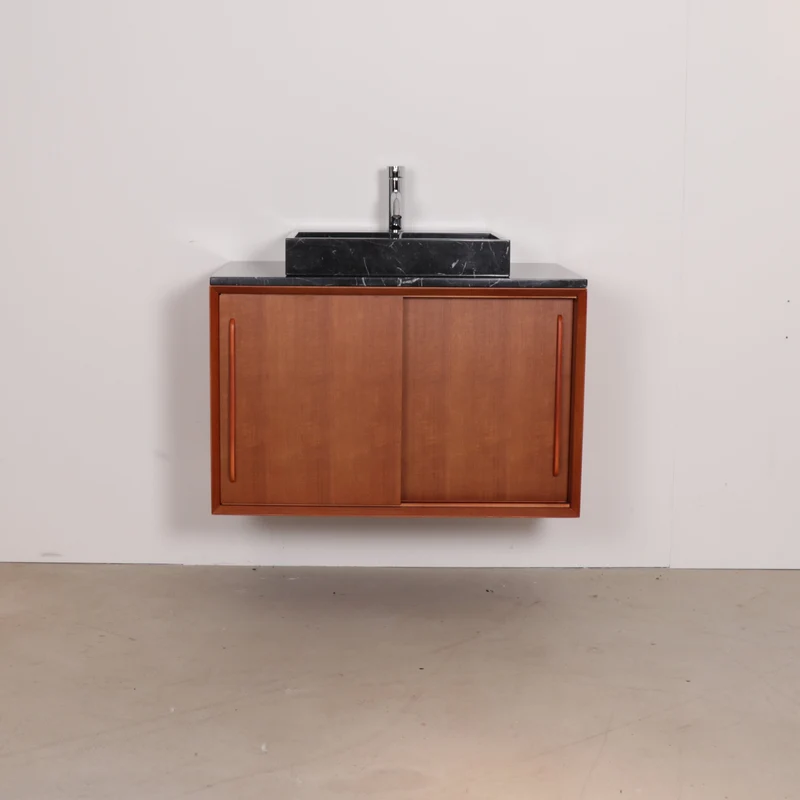 Mueble de baño Vintage Nestor - Teca - 80 cm